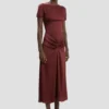 Vestido midi Blaire en rojo cinabrio Vestido midi Blaire en rojo cinabrio