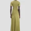 Vestido midi Blaire en verde jilguero