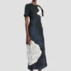 Vestido midi con abertura en el bajo y estampado floral azul marino oscuro Vestido midi con abertura en el bajo y estampado floral azul marino oscuro