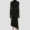 Vestido midi de cuello alto en negro Vestido midi de cuello alto en negro