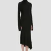Vestido midi de cuello alto en negro Vestido midi de cuello alto en negro