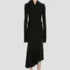 Vestido midi de cuello alto en negro Vestido midi de cuello alto en negro