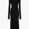 Vestido midi de cuello alto en negro Vestido midi de cuello alto en negro