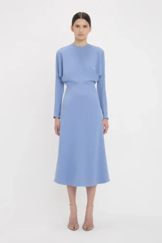Vestido midi Dolman en azul campánula