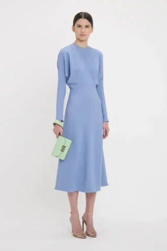 Vestido midi Dolman en azul campánula