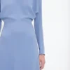 Vestido midi Dolman en azul campánula Vestido midi Dolman en azul campánula