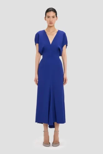 Vestido midi Edith en índigo brillante Vestido midi Edith en índigo brillante