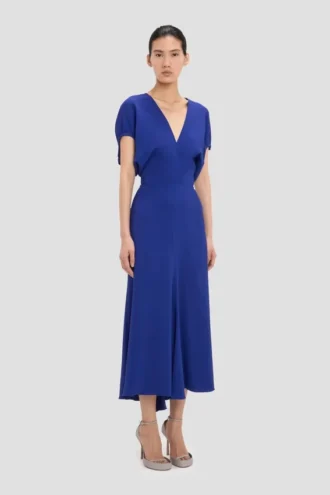 Vestido midi Edith en índigo brillante Vestido midi Edith en índigo brillante