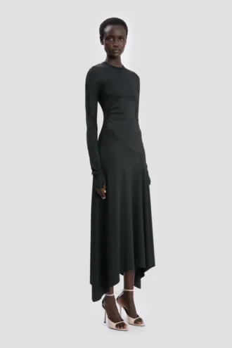 Vestido midi en negro