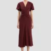 Vestido midi Eve en burdeos Vestido midi Eve en burdeos