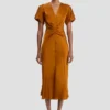 Vestido midi Eve en color bronce Vestido midi Eve en color bronce