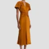 Vestido midi Eve en color bronce Vestido midi Eve en color bronce