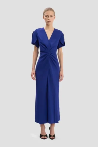 Vestido midi Eve en índigo brillante