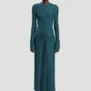 Vestido midi Frances en verde azulado oscuro Vestido midi Frances en verde azulado oscuro