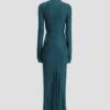 Vestido midi Frances en verde azulado oscuro Vestido midi Frances en verde azulado oscuro