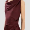 Vestido midi Posy en color burdeos Vestido midi Posy en color burdeos