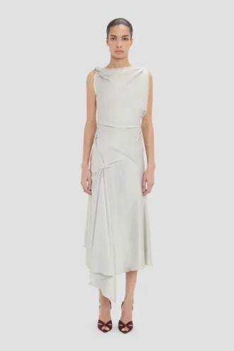 Vestido midi Posy en color magnesio