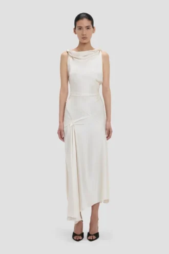 Vestido midi Posy en color marfil