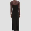 Vestido midi tipo camisola en negro