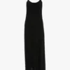 Vestido midi tipo camisola en negro