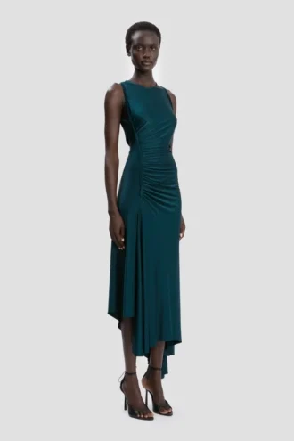 Vestido Twist en verde azulado oscuro