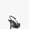 Zapatos de tacón de aguja con talón abierto The Victoria 100 en malla negra Zapatos de tacón de aguja con talón abierto The Victoria 100 en malla negra