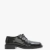 Zapatos planos con cordones de piel negra Zapatos planos con cordones de piel negra